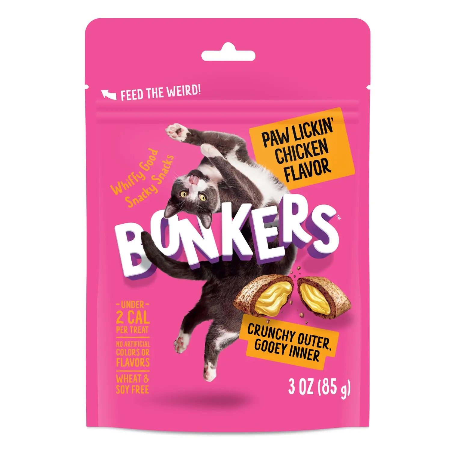 Bonkers Cat Treats Paw Lickin Chicken Flavor 3 OZ / 85 G