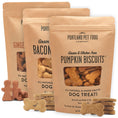 Load image into Gallery viewer, Portland Pet Food Company Healthy Dog Treats Variety 3-Pack - Grain-Free Human-Grade Gingerbread Pumpkin and Bacon Dog Treats Multipack - Natural Dog Training Treats & Biscuits Made in the USA Only
