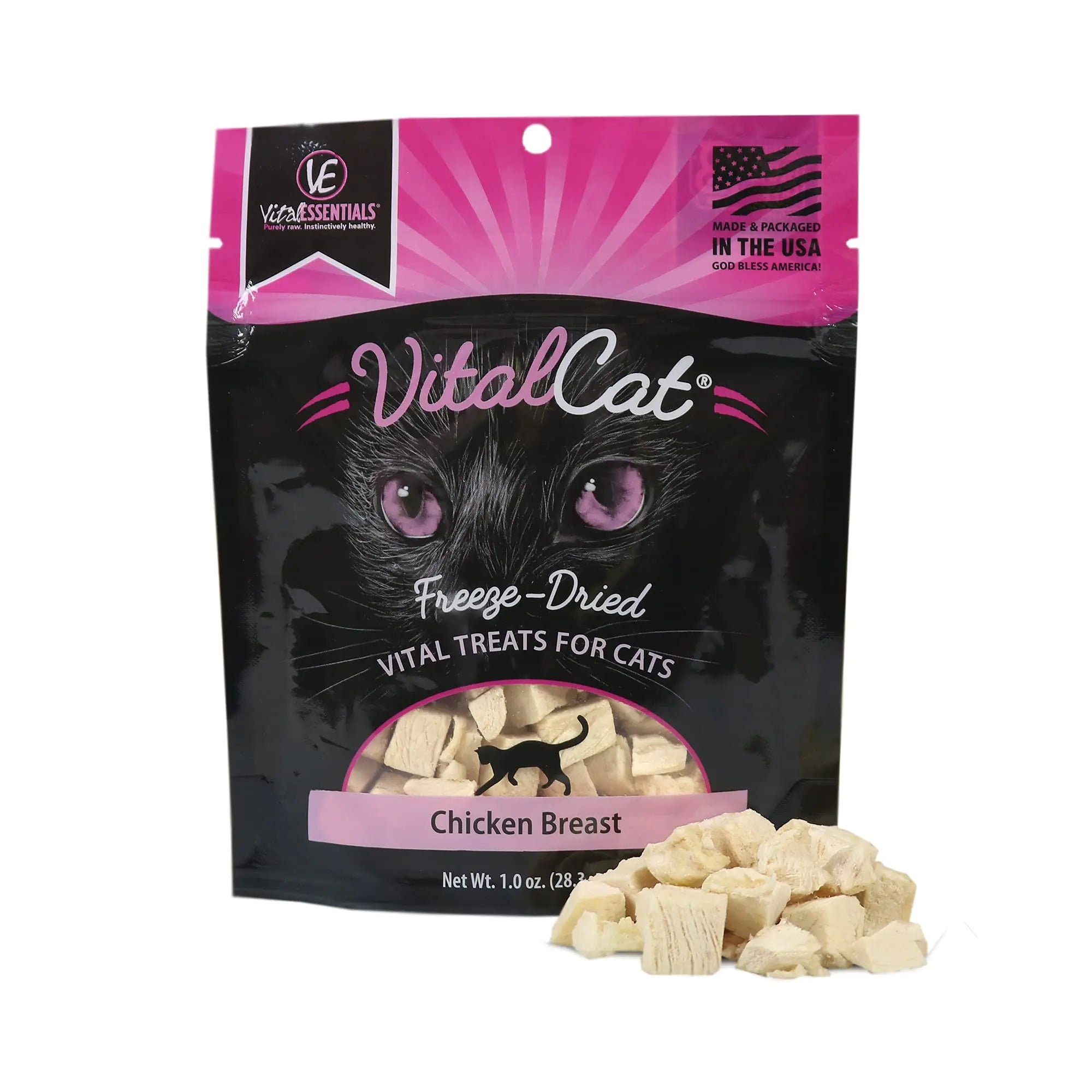Vital Essentials Freeze Dried Cat Treats Chicken Breast 1 oz